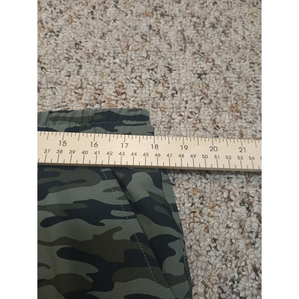 KENNETH COLE Mens S XLarge TECH SHORTS CAMO OLIVE GREEN LINED GOLF ACTIVE JOGGER